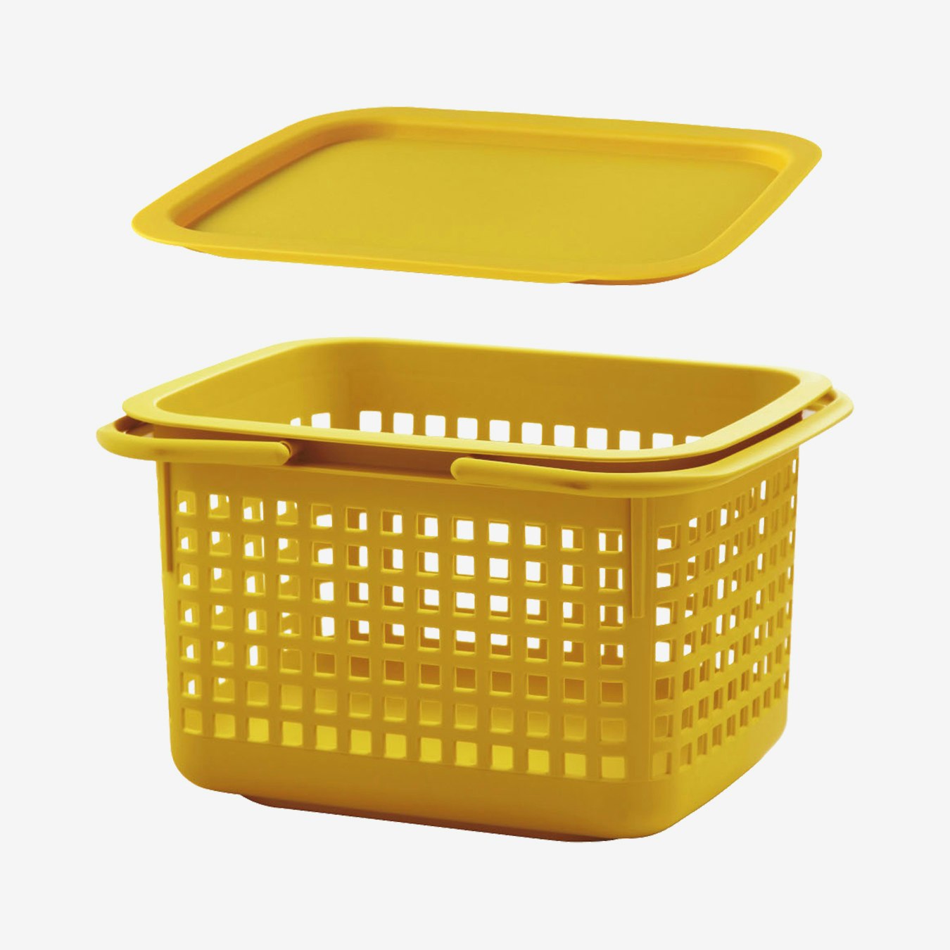 Cestino Laundry & Storage Basket with Lid Mustard by Hachiman